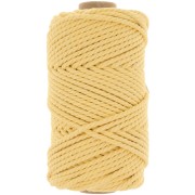 Bobina de cordón de macramé de algodón de 3 mm - Amarillo pálido x50m
