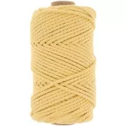 Amarillo claro - Bobine de cordon en coton pour macramé 3 mm - Jaune pâle x50m Bobine de cordon en coton pour macramé 3 mm - Jaune pâle x50m