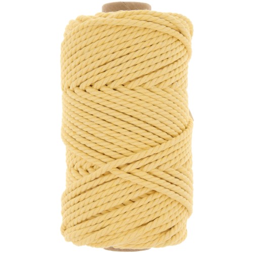 Bobina de cordón de macramé de algodón de 3 mm - Amarillo pálido x50m