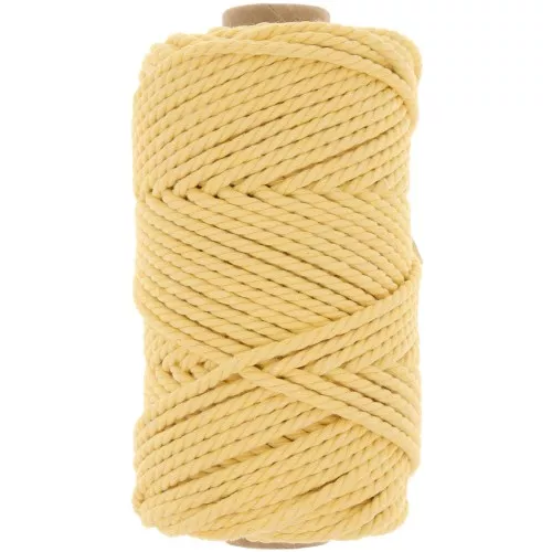 Bobina de cordón de macramé de algodón de 3 mm - Amarillo pálido x50m