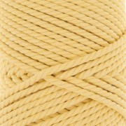 Bobina de cordón de macramé de algodón de 3 mm - Amarillo pálido x50m