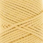 Bobina de cordón de macramé de algodón de 3 mm - Amarillo pálido x50m
