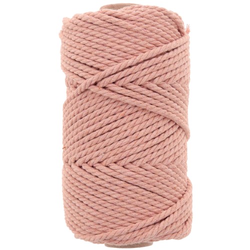 Bobina de cordón de macramé de algodón de 3 mm - Blush x50m