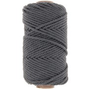 Bobina de cordón de algodón para macramé 3 mm - Gris oscuro x50m