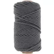 Gris oscuro - Bobina de cordón de algodón para macramé 3 mm - Gris oscuro x50m Bobina de cordón de algodón para macramé 3 mm - Gris oscuro x50m