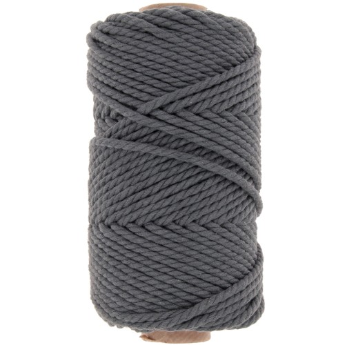 Bobina de cordón de algodón para macramé 3 mm - Gris oscuro x50m