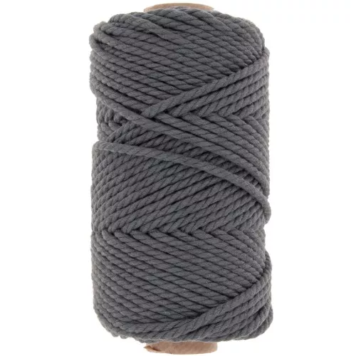 Bobina de cordón de algodón para macramé 3 mm - Gris oscuro x50m