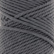 Bobina de cordón de algodón para macramé 3 mm - Gris oscuro x50m