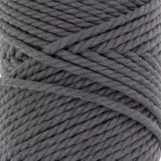 Bobina de cordón de algodón para macramé 3 mm - Gris oscuro x50m