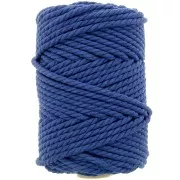 Noche azul - Bobine de cordon en coton pour macramé 5 mm - Bleu nuit x50m Bobine de cordon en coton pour macramé 5 mm - Bleu nuit x50m