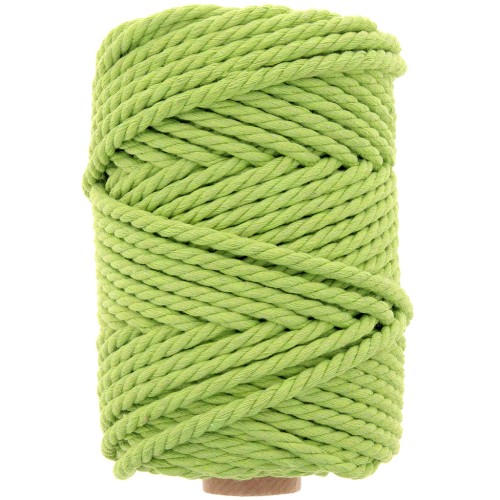 Bobina de cordón de algodón para macramé de 5 mm - Verde menta x50m
