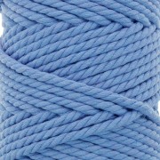 Bobina de cordón de macramé de algodón 5 mm - Azul claro x50m
