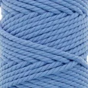Bobina de cordón de macramé de algodón 5 mm - Azul claro x50m
