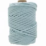 Bobina de cordón de algodón para macramé de 5 mm - Celeste x50m