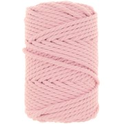 Bobina de cordón de macramé de algodón de 5 mm - Rosa bebé x50m