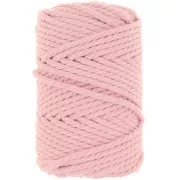 Bobina de cordón de macramé de algodón de 5 mm - Rosa bebé x50m