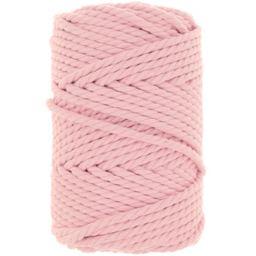 Bobina de cordón de macramé de algodón de 5 mm - Rosa bebé x50m