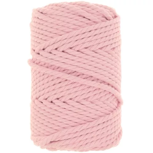 Bobina de cordón de macramé de algodón de 5 mm - Rosa bebé x50m