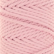Bobina de cordón de macramé de algodón de 5 mm - Rosa bebé x50m