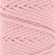 Bobina de cordón de macramé de algodón de 5 mm - Rosa bebé x50m