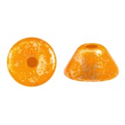 Cuentas de cristal Konos® by Puca® 4x2 mm - Frost Tangerine Gold Splash x10g|raw }}
