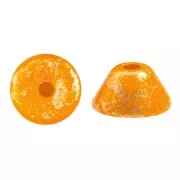 Cuentas de cristal Konos® by Puca® 4x2 mm - Frost Tangerine Gold Splash x10g