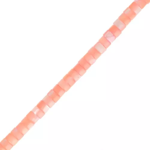 Redondeles de nácar teñido Heishi 4x2 mm - Naranja claro x39cm