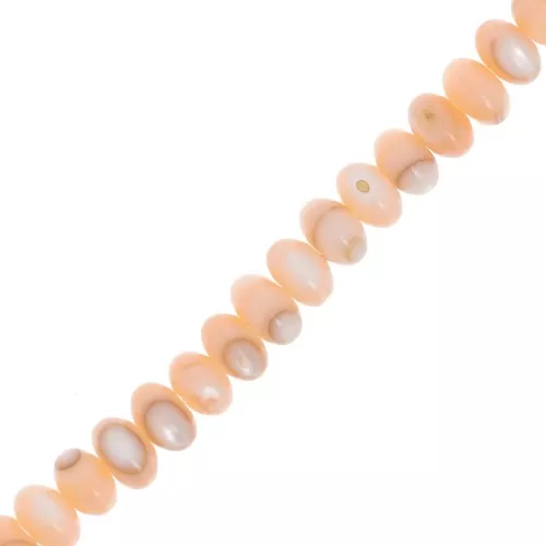 Cuentas redondas - Nácar teñido Heishi 6x4 mm - Naranja claro x38cm