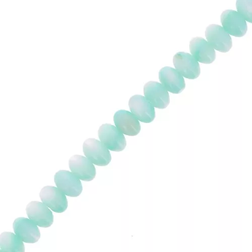 Cuentas redondas - Nácar teñido Heishi 6x4 mm - Menta x38cm