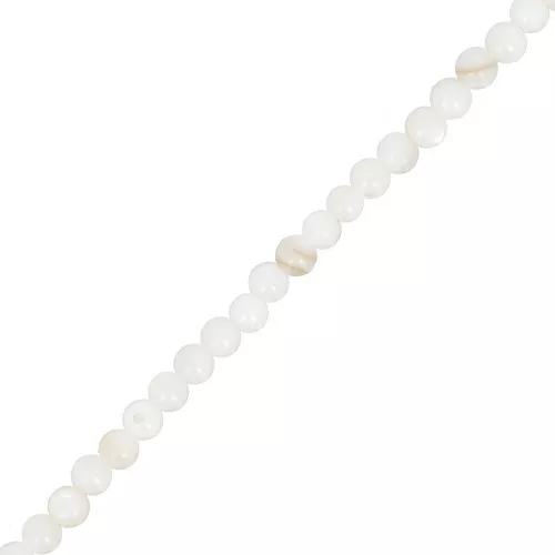 Cuentas redondas de nácar 2,5 mm - Blanco x37cm