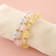 Cuentas redondas de nácar teñido de 2,5 mm - Rosa claro x38cm