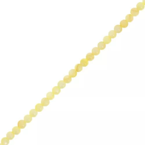 Cuentas redondas de nácar teñido de 2,5 mm - Amarillo claro x38cm