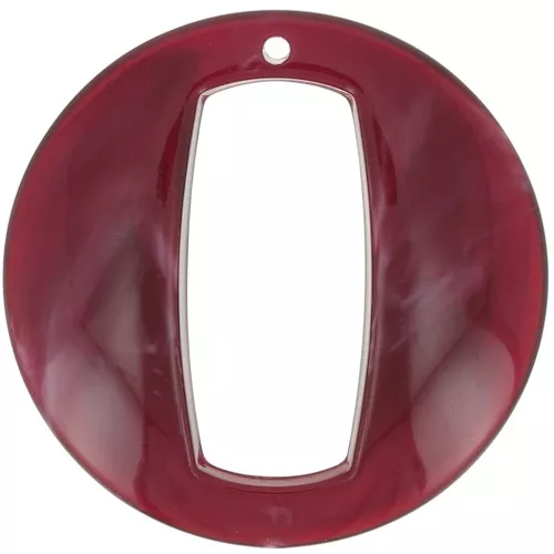 Colgante acrílico hueco redondo 39 mm - Mármol rojo oscuro x1