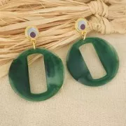 Colgante acrílico hueco redondo 39 mm - Mármol rojo oscuro x1