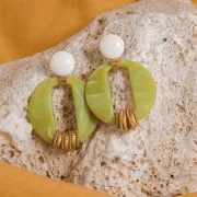 Colgante acrílico hueco redondo 39 mm - Mármol azul oscuro x1