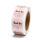 Rollo de etiquetas autoadhesivas 25 mm - Thank you - Nude - Black x500|raw }}