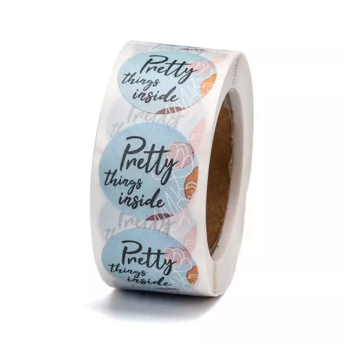 Rollo de etiquetas autoadhesivas de 25 mm - Pretty Things Inside - Turquesa x500