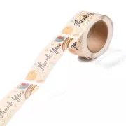 Rollo de etiquetas autoadhesivas 75x25 mm - Gracias - Multicolor x120