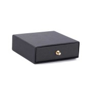 Joyero con cajón para juego de cartón 9x9x3 cm - Negro - Oro x1