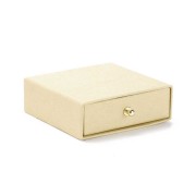 Joyero con cajón para juego de cartón 9x9x3 cm - Natural - Oro x1|raw }}