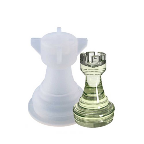 Molde de silicona para hacer la torre 3D del tablero de ajedrez 31x22 mm en resina x1