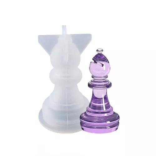 Molde de silicona para hacer el alfil de tablero de ajedrez en 3D de 46x24 mm en resina x1