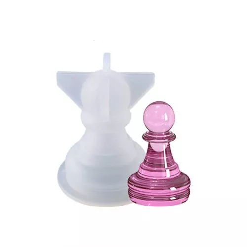 Molde de silicona para hacer la pieza de ajedrez 3D de 31x21 mm en resina x1