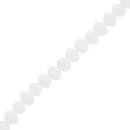 Redondas planas facetadas 6x5 mm - White Opaque x40cm