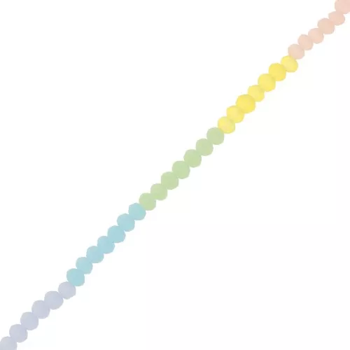 Cuentas arandalas facettées rondes aplaties 3x2.5 mm - Transparent pastel mat x45cm