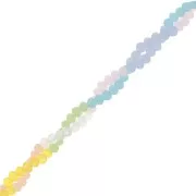 Cuentas arandalas facettées rondes aplaties 3x2.5 mm - Transparent pastel mat x45cm