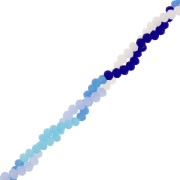 Cuentas arandalas facettées - rondes aplaties 3x2.5 mm - Multi-bleu mat x45cm