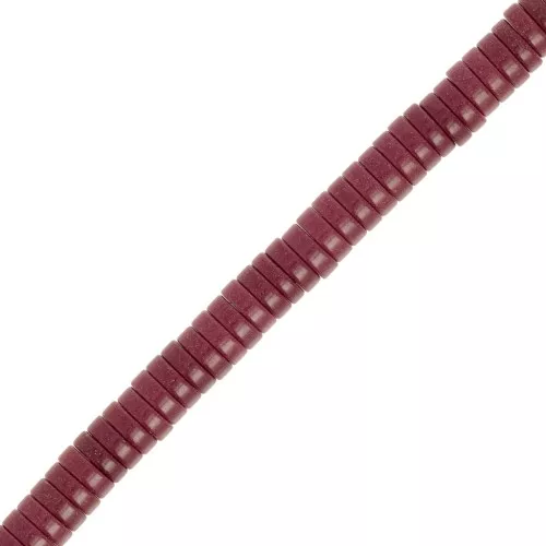 Cuentas arandalas Heishi de imitiación piedra 5x1.5mm Agate teintée Bordeaux x40cm