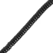 Cuentas arandalas Heishi imitation pierre gemme 5x1.5 mm - Agate teintée Noir x40cm