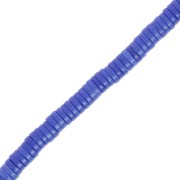 Cuentas arandalas Heishi de imitiación piedra 5x1.5mm - Agate teintée Bleu foncé x40cm|raw }}